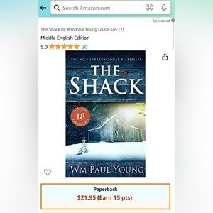 The Shack By WM Paul Young Paperback Book